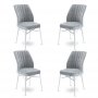 HANAH HOME Set 4 stolice Flex Grey White - slika 1