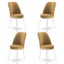 HANAH HOME Set 4 stolice Dexa Cappuccino White - slika 1