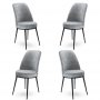 HANAH HOME Set 4 stolice Dexa Grey Black - slika 1