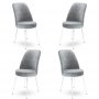 HANAH HOME Set 4 stolice Dexa Grey White - slika 1