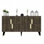 HANAH HOME Komoda Moda Walnut Gold - slika 5
