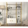 HANAH HOME Polica za knjige Santana White Gold - slika 2