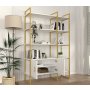 HANAH HOME Polica za knjige Santana White Gold - slika 3