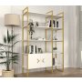 HANAH HOME Polica za knjige Santana White Gold - slika 1