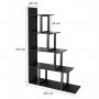 HANAH HOME Polica za knjige Step Black - slika 5