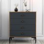 HANAH HOME Komoda Lizbon 536 Walnut Anthracite - slika 2