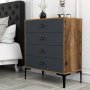 HANAH HOME Komoda Lizbon 536 Walnut Anthracite - slika 1