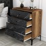 HANAH HOME Komoda Lizbon 541 Walnut Black - slika 3