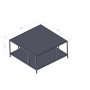 HANAH HOME Sto za dnevnu sobu Uranus Black Chipboard - slika 5