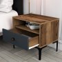 HANAH HOME Noćni stočić Lizbon 529 Walnut Anthracite - slika 3