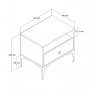 HANAH HOME Noćni stočić Lizbon 529 Walnut Anthracite - slika 5