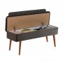 HANAH HOME Trpezarijska klupa Vina 1053 1 AnthraciteWalnut - slika 3