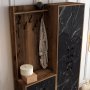 HANAH HOME Cipelarnik sa čivilukom Berlin BA Walnut Black Marble - slika 4