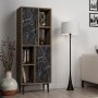 HANAH HOME Višenamenski ormarić Leni Walnut Black Marble - slika 3