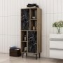 HANAH HOME Višenamenski ormarić Leni Walnut Black Marble - slika 5
