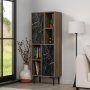 HANAH HOME Višenamenski ormarić Leni Walnut Black Marble - slika 1