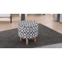 Atelier del Sofa Tabure Liza Black White - slika 1