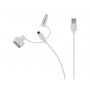 NEDIS VLMP39410W1.00 3 u 1 Sync and Charge Cable USB-A Male - Micro B Male 1.00 m White + 30-Pin Doc - slika 1