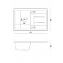 QUADRON Morgan 111 GraniteQ silver stone sudopera sa Push 2 Open sifonom - slika 3