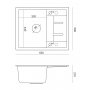 QUADRON Morgan 116 GraniteQ silver stone sudopera sa Push 2 Open sifonom - slika 2