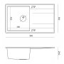 QUADRON Evan 111 GraniteQ black diamond sudopera sa Push 2 Open sifonom - slika 3