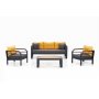 HANAH HOME Baštenska garnitura Assento 3+1+1+S Yellow Black Grey - slika 1