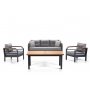 HANAH HOME Baštenska garnitura Assento 3+1+1+M Grey Black - slika 1
