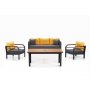 HANAH HOME Baštenska garnitura Assento 3+1+1+M YellowGreyBlack - slika 1