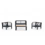 HANAH HOME Baštenska garnitura Assento 2+1+1+S Grey Black - slika 2