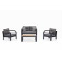 HANAH HOME Baštenska garnitura Assento 2+1+1+S Grey Black - slika 1