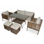 HANAH HOME Baštenska garnitura Newyork Pouffe 2 Dark Brown - slika 1