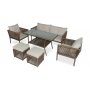 HANAH HOME Baštenska garnitura Shangai 4 Dark Brown - slika 1