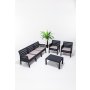 HANAH HOME Baštenska garnitura Lara 3+1+1+S Takim Anthracite - slika 1