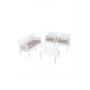 HANAH HOME Baštenska garnitura Lara 2+1+1+S Takim White - slika 2