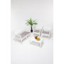 HANAH HOME Baštenska garnitura Lara 2+1+1+S Takim White - slika 1