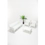 HANAH HOME Baštenska garnitura Lara Mindersiz 3+1+1+S Takim White - slika 1