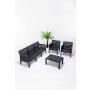 HANAH HOME Baštenska garnitura Lara Mindersiz 3+1+1+S Takim Anthracite - slika 1