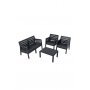HANAH HOME Baštenska garnitura Lara Mindersiz 2+1+1+S Takim Anthracite - slika 2