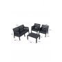HANAH HOME Baštenska garnitura Lara Mindersiz 2+1+1+S Takim Anthracite - slika 3