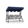 HANAH HOME Baštenska ljuljaška trosed Ruta 7 Dark Blue Cream Black - slika 1