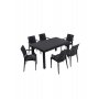 HANAH HOME Baštenski set Rattan 90x150 Large Lux Masa Takimi Anthracite - slika 2