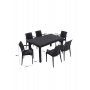 HANAH HOME Baštenski set Rattan 90x150 Large Lux Masa Takimi Anthracite - slika 3