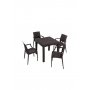 HANAH HOME Baštenski set Rattan 80x80 Small Lux Masa Takimi Brown - slika 2