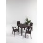 HANAH HOME Baštenski set Rattan 80x80 Small Lux Masa Takimi Brown - slika 1