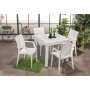 HANAH HOME Baštenski set Rattan 80x80 Small Lux Masa Takimi White - slika 1