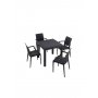 HANAH HOME Baštenski set Rattan 80x80 Small Lux Masa Takimi Anthracite - slika 2