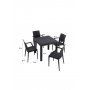 HANAH HOME Baštenski set Rattan 80x80 Small Lux Masa Takimi Anthracite - slika 3