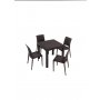 HANAH HOME Baštenski set Rattan 80x80 Small Masa Takimi Brown - slika 2
