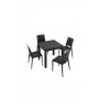 HANAH HOME Baštenski set Rattan 80x80 Small Masa Takimi Anthracite - slika 2