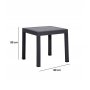 HANAH HOME Baštenski sto Rattan 80 x 80 Camsiz Masa Anthracite - slika 3